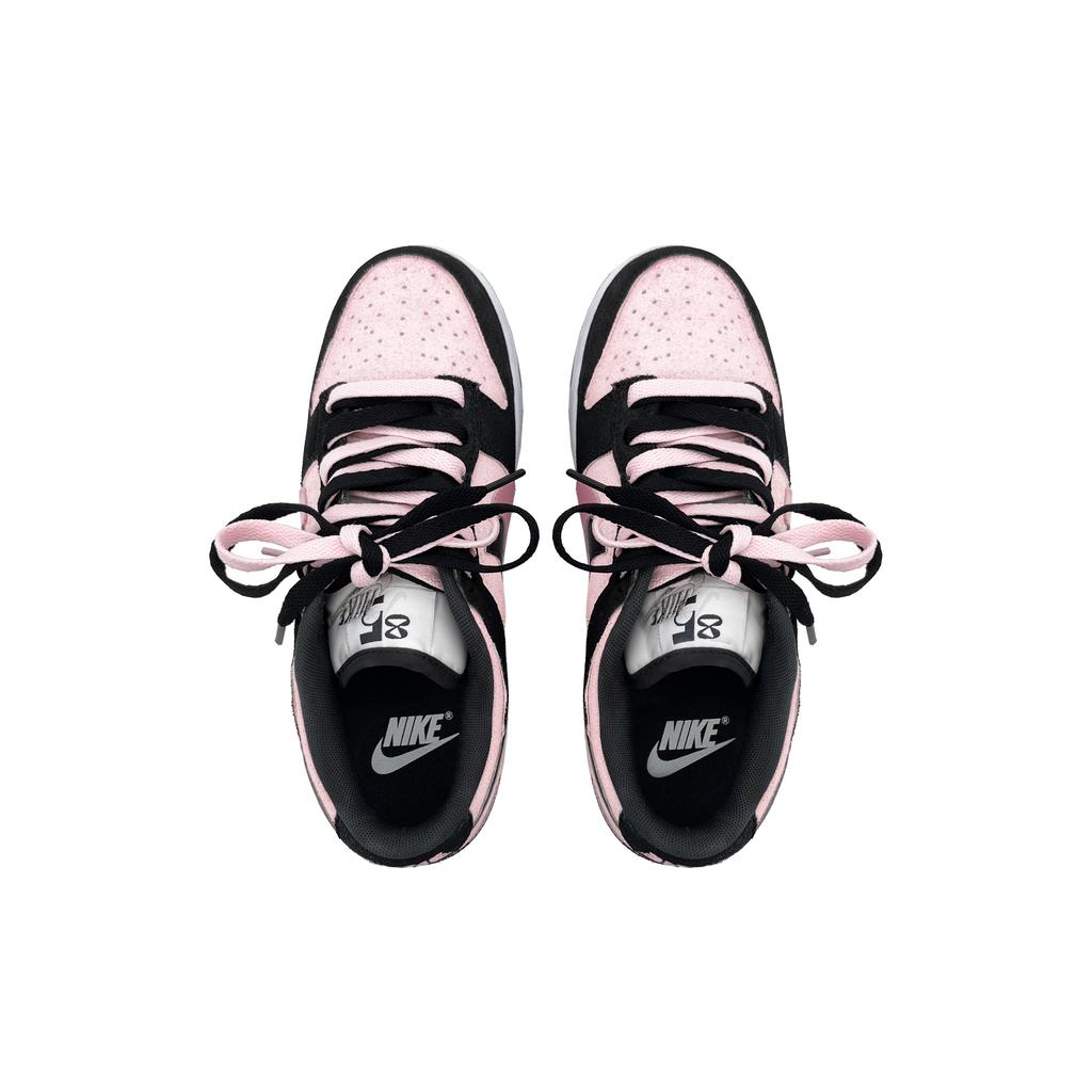 Nike Dunk Slip Resistant Abrasion Resistant Low top Skateboard Shoes Unisex Black Pink HV1800-101(Team414-)