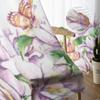 Watercolor Flowers Butterflies Sheer Curtains For Bedroom Living Room Kitchen Window Voile Tulle Drapes