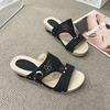 Fashion New Style Summer Women Wedge Slippers Plus Size 36-43 Retro Flower Roman Sandals Woman Lightweight Non Slip Beach Slides Female