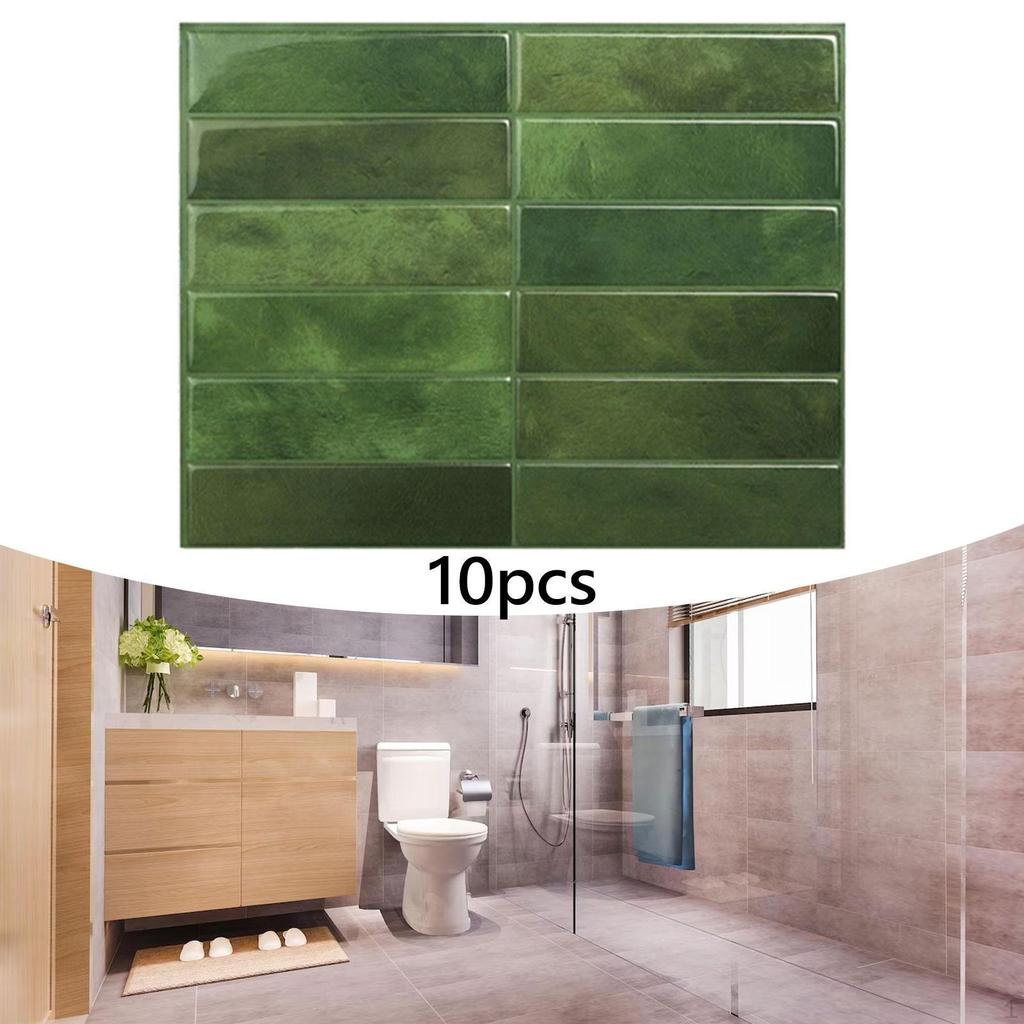 10 Pieces 9 x11.4inch Wall Tiles,Backsplash Tiles, Waterproof Bathroom 3D Thick Peel and Stick ,Self