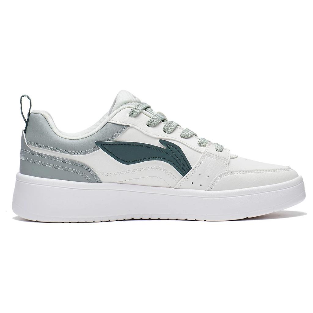 Li Ning Sycee Slip Resistant Cushioning Abrasion Resistant Low Top Skateboard Shoes Women's White Green AGCT340-2