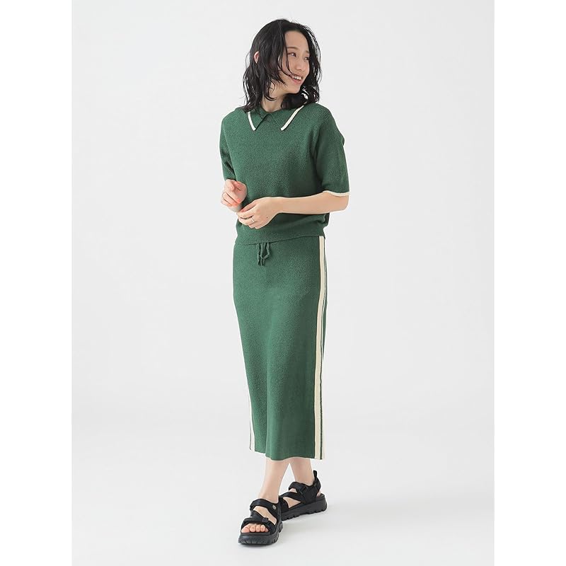 [Beaming life store by BEAMS] S/S Knit/knit vest bouclé knit polo shirt ladies GREEN ONE SIZE