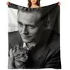 Tom with cat Throw Blanket Travel Flannel Fabric Cute wednesday Blankets
