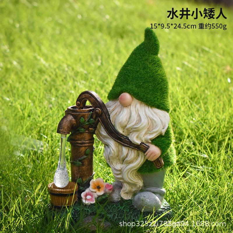 Flocking Elf Solar Garden Night Light American Ornament Villa Arrangement Outdoor Garden Resin Crafts