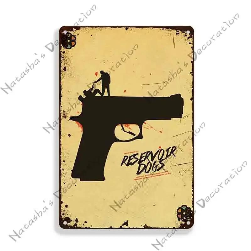 Reservoir Dogs Amerikanischer Film Metallposter Bar Zuhause Metall Blechschild Wanddeko Retro Metallschilder Plakette Industrielle Deko