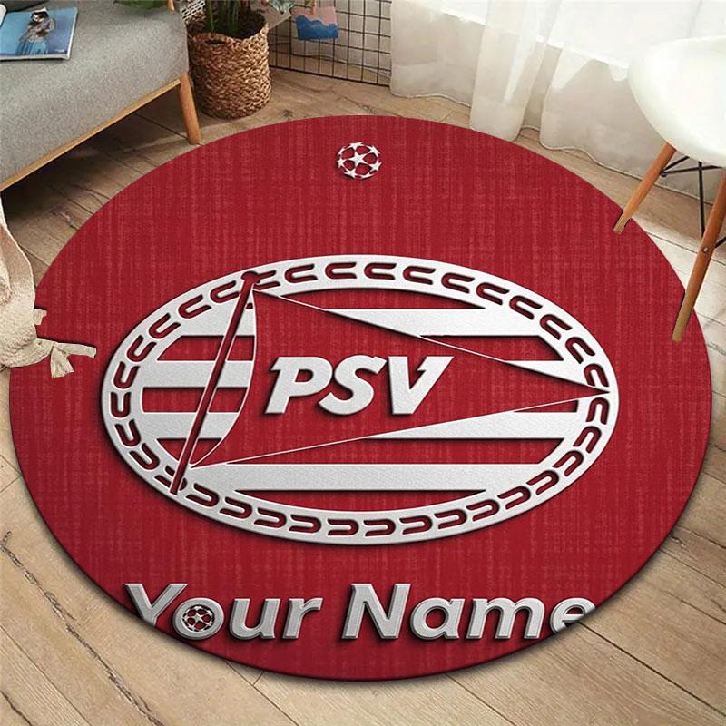 Philips Sport Vereniging Custom Name Round Area Rug,Carpet Rug for Living Room Bedroom Sofa Playroom Decor,Non-slip Floor Mat