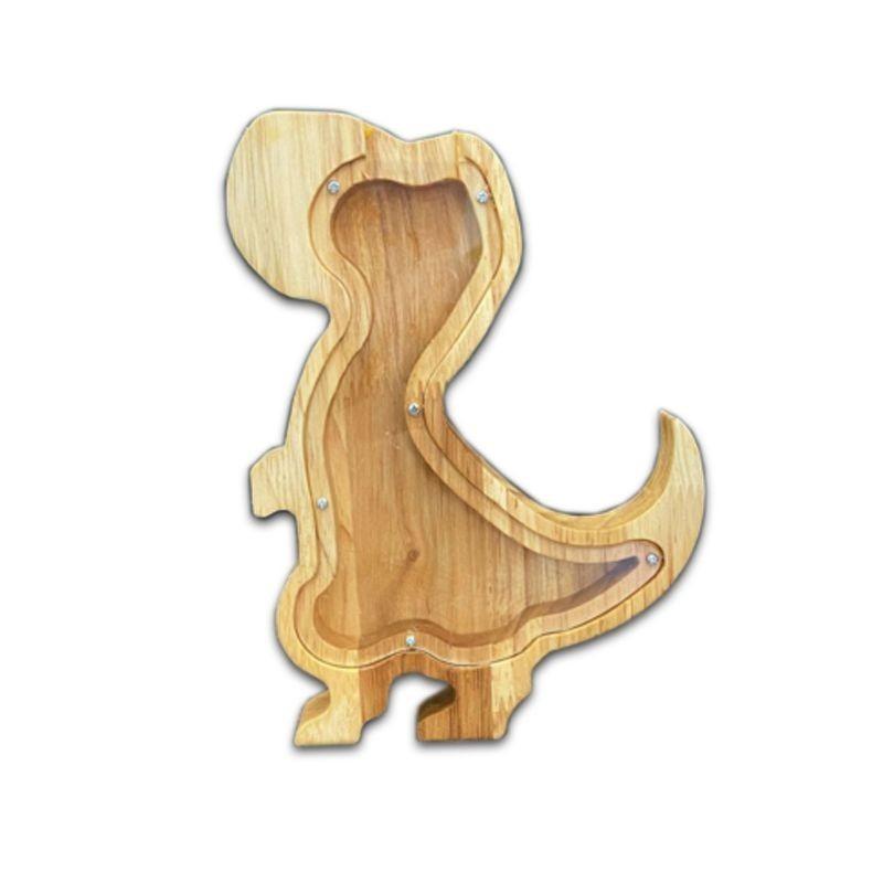 Cute Animals Wooden Money Box Coin Jar Transparent Acrylic Childrens Animal