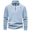 2025 Men's Autumn and Winter New Item Stand Up Collar Half Zipper Long Sleeved Sweatshirt Trendy Casual Fleece Top