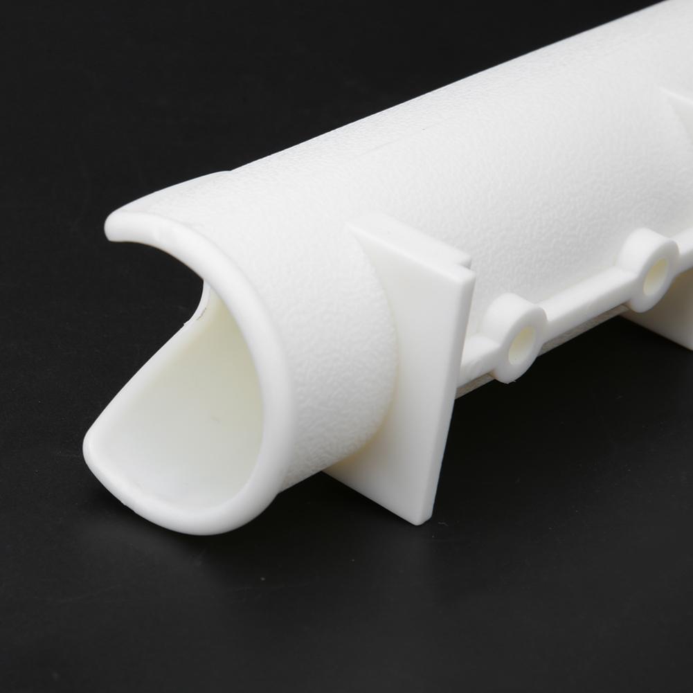 Plastic Fishing Rod Single Hole Bracket Holder Straight Side Mount Accessory White