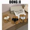 Flat-bottomed set of small-toed cool slippers and outer women's shoes in summer 2025, new soft-soled comfortable beach black sandals