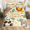 Kids Cartoon Animal Twin Queen King Duvet Cover,Forest Animals Bedding Set, Farmhouse Woodland Comforter Cover For Girls Teens