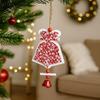 Heart Shape Christmas Bells Pendants Wood Star Car Ornament  Background Decor