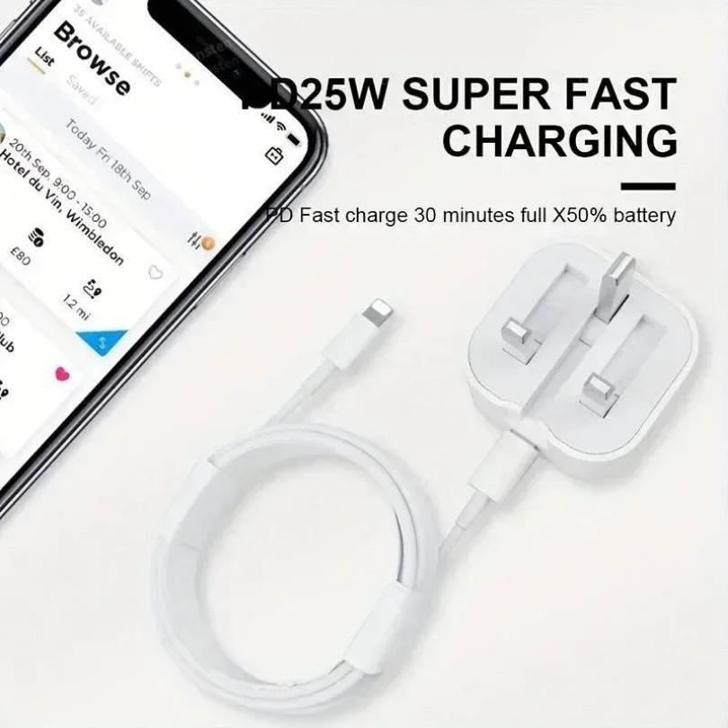 UK USB C Charger QC 3.0 Quick Charge PD 25W Foldable Type C Fast Charging Travel Wall Charger Power Adapter For iPhone 16 15