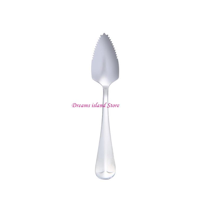 Stainless Steel Grapefruit Spoon Serrated Fruit Spoons Stirring Teaspoons HX6C серебряный