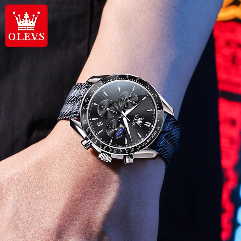 OLEVS Brand Multifunctional Quartz Watch Night Light Men's Watch 3630