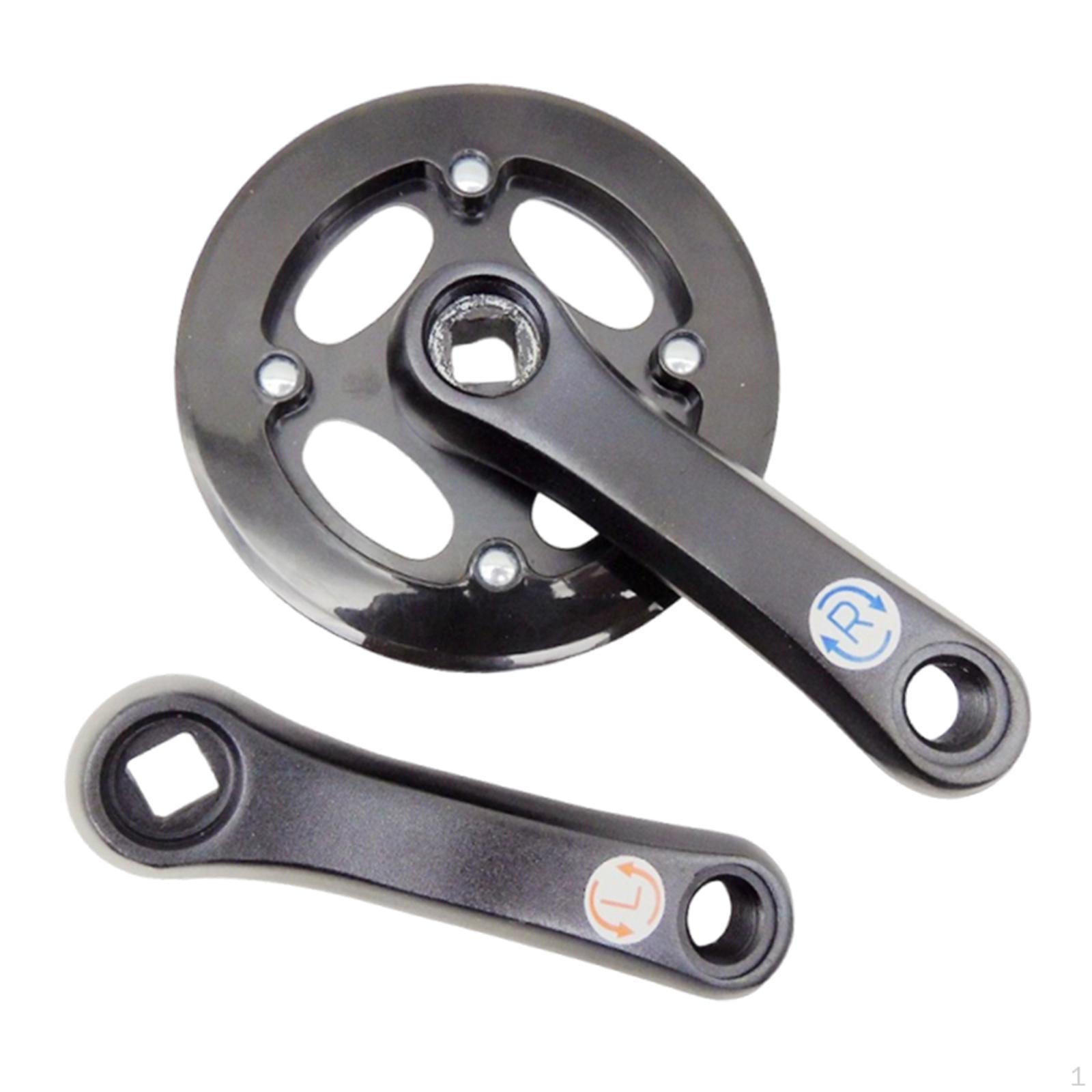 Bike Crankset 25T Black Double Chain Cover Easy to Install Replacement Lightweight Crank Arm Set for 25T 102mm