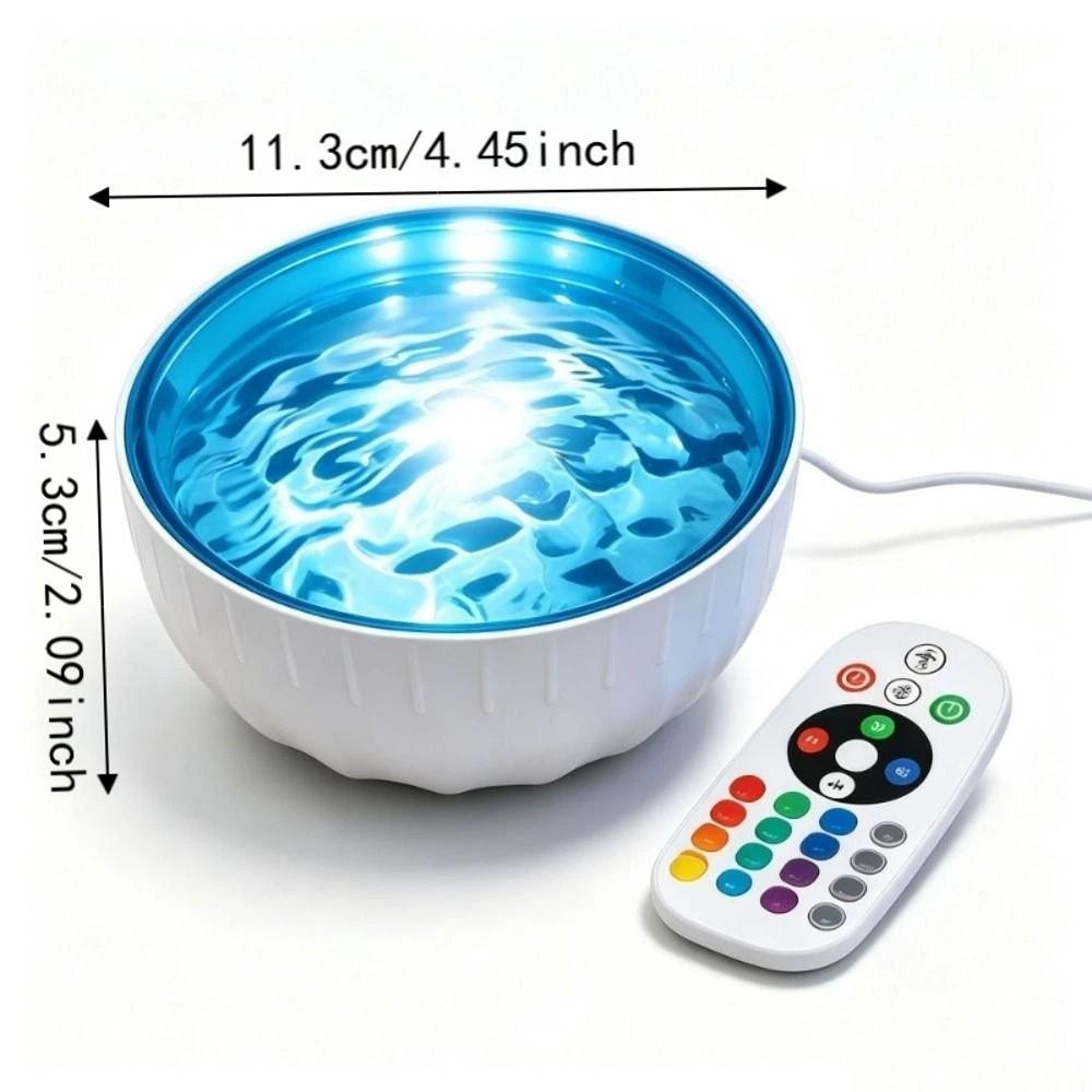 16‑Color RGB Water Wave Projector Night Light USB Powered Projection Lamp Decorative Light Holiday