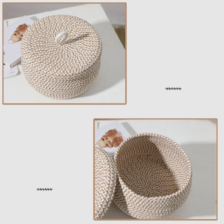 Rope Storage Basket Little Baskets Woven Lid Wicker Key Cotton Small Organizing