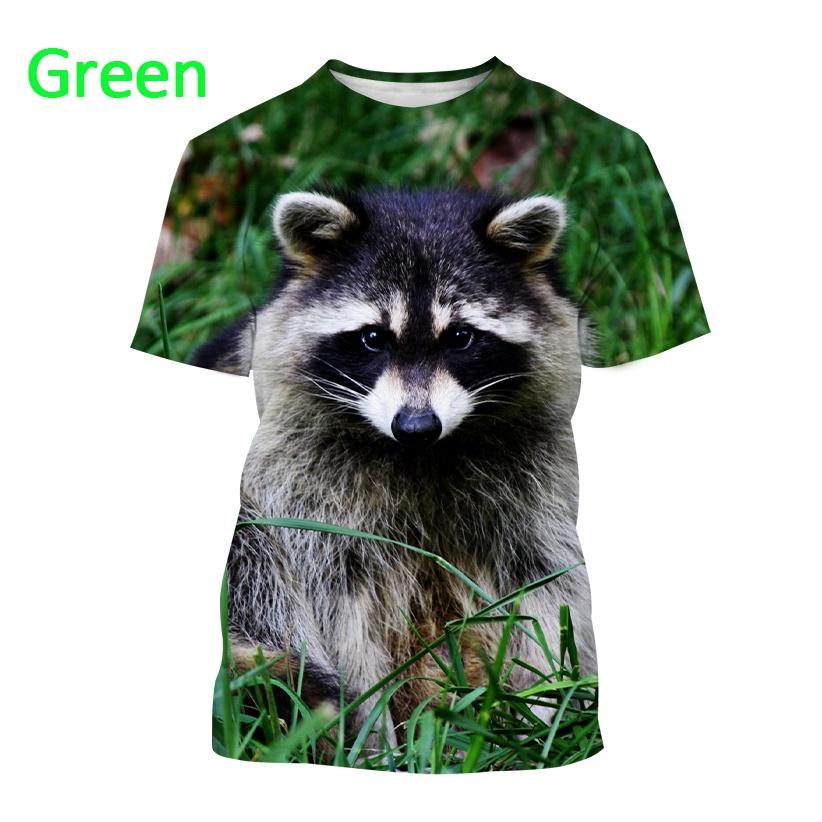 Newest Raccoon 3D T-shirt Fashion Funny Animal Printing Casual T-shirt Unisex Round Neck Hip-hop Harajuku T-shirt