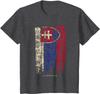 Slovakia Men T-shirt Retro Slovak Flag Shirt Short Sleeve Casual 100% Cotton Shirts Size S-3XL