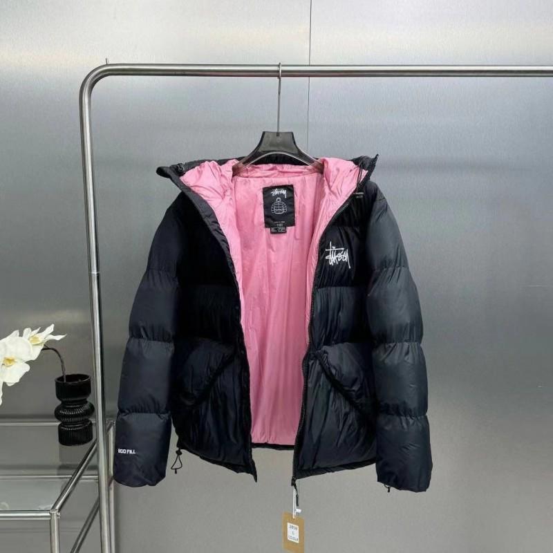 Winter Hooded Cotton Puffer Jacket Couples Warm Thick Casual Coat With Embroidery