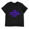 The Universe Is On Your Side, Purple Design T-Shirt Custom T Shirt Topping Mens Tall T Shirts