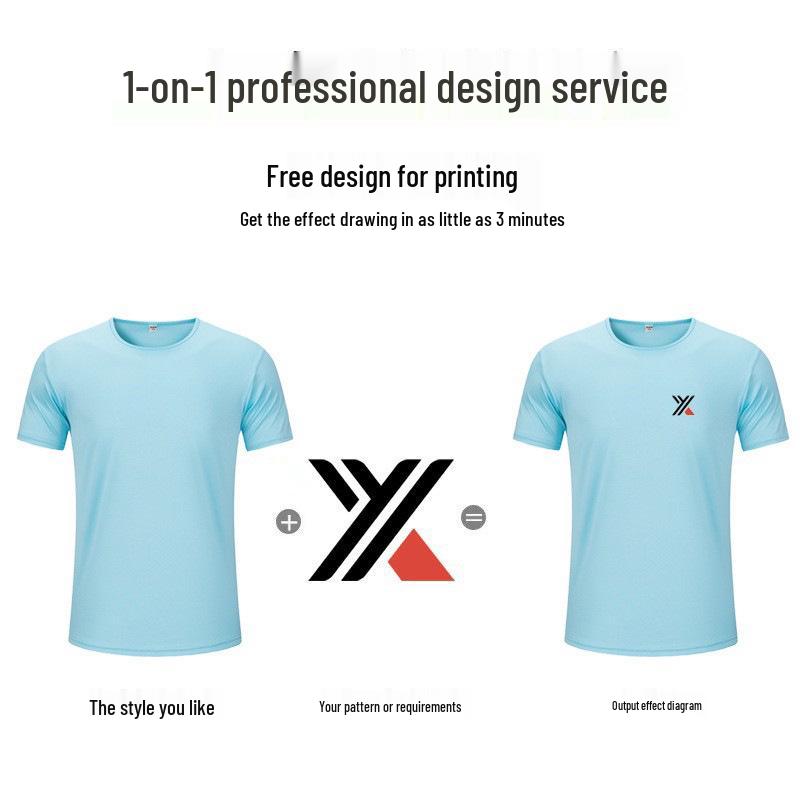 Custom Quick-Dry Short Sleeve Round Neck Sports Shirt with DIY Logo Printing
