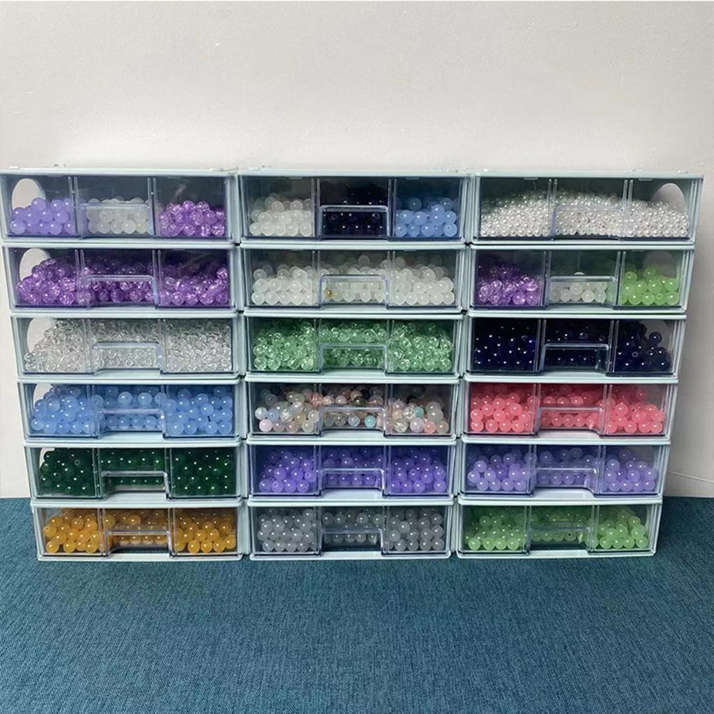 10Pcs Bead Organizer Drawer Cabinet Large Capacity Jewelry Sorting Box with Adjustable Dividers Plastic Beads Container