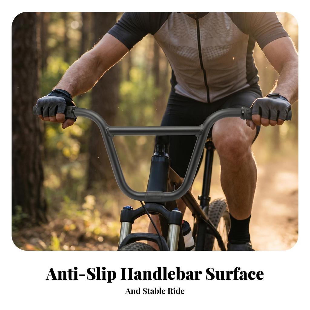 Hollow Upward-Curving Ends Wide Mountain Bike Bar Riser Handlebar