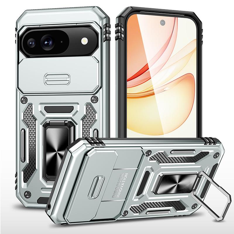 For Pixel 9 Anti-fall Stand Phone Case 2-in-1 Sliding Window All-inclusive Phone Case