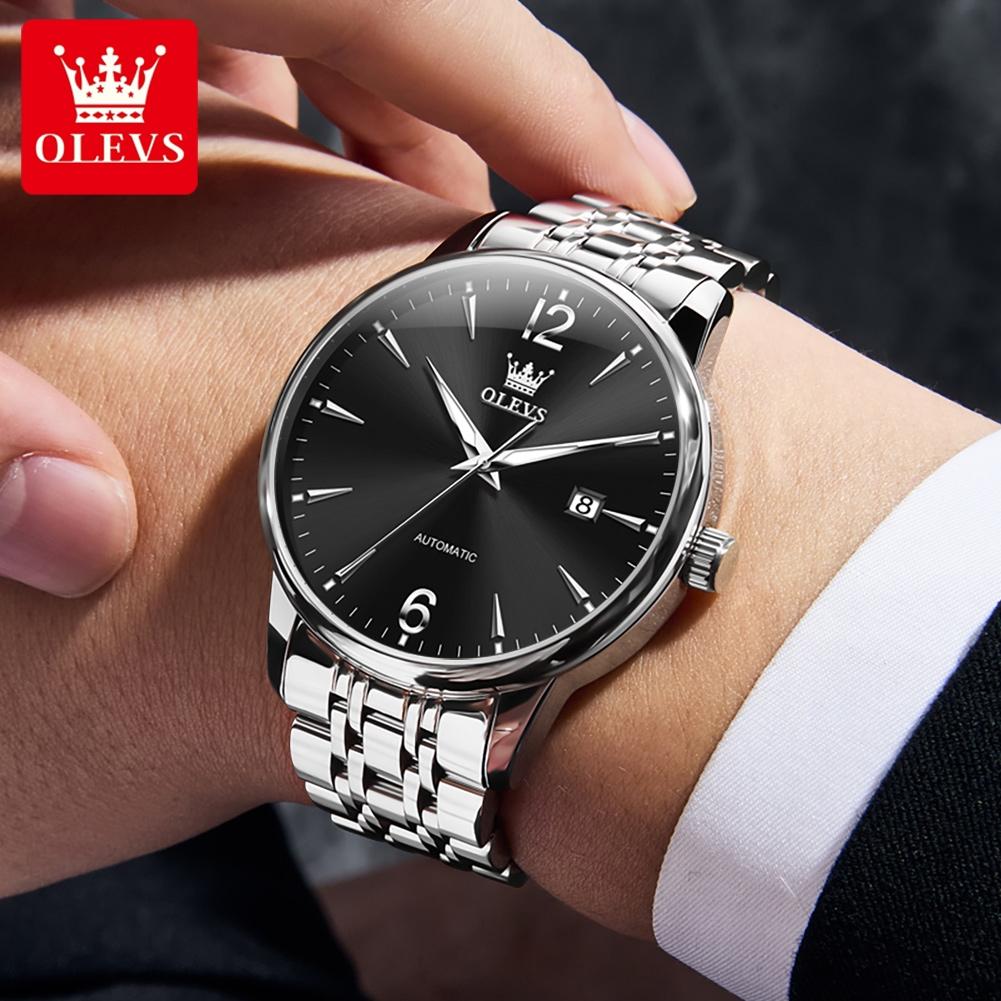 OLEVS 6741 Automatic Watch for Men Single Calendar Simple Fashion Luxury Business Men's Watches Stainless Steel Mechanical Watch