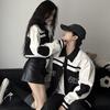 Couple's 2024 Color-Block Jackets: Trendy American Brand Baseball Uniform for Autumn/Winter