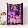 Custom Name K-Pop Hunters Flannel Blanket Throw Blanket Soft Warm Sofa Bed Home Decor Unique Gift