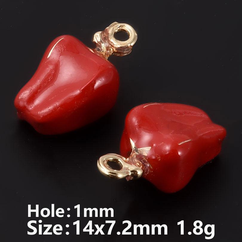 5pcs Three-Dimensional Enamel Fruit Charm Grape Peach Watermelon Alloy Oil Drop Charms For Jewelry Making Supplies DIY Earrings