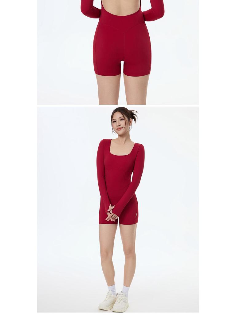 Women's European and American Style Long Sleeve Yoga Bodysuit - Sexy, Quick-Dry, Beautiful Back, Fitness and Dance Wear