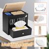 Tamponhalter aus Holz mit Schublade und Deckel Badezimmer Tampon Aufbewahrungsbox Große Kapazität Staubdicht Damenhygieneartikel Organizer
