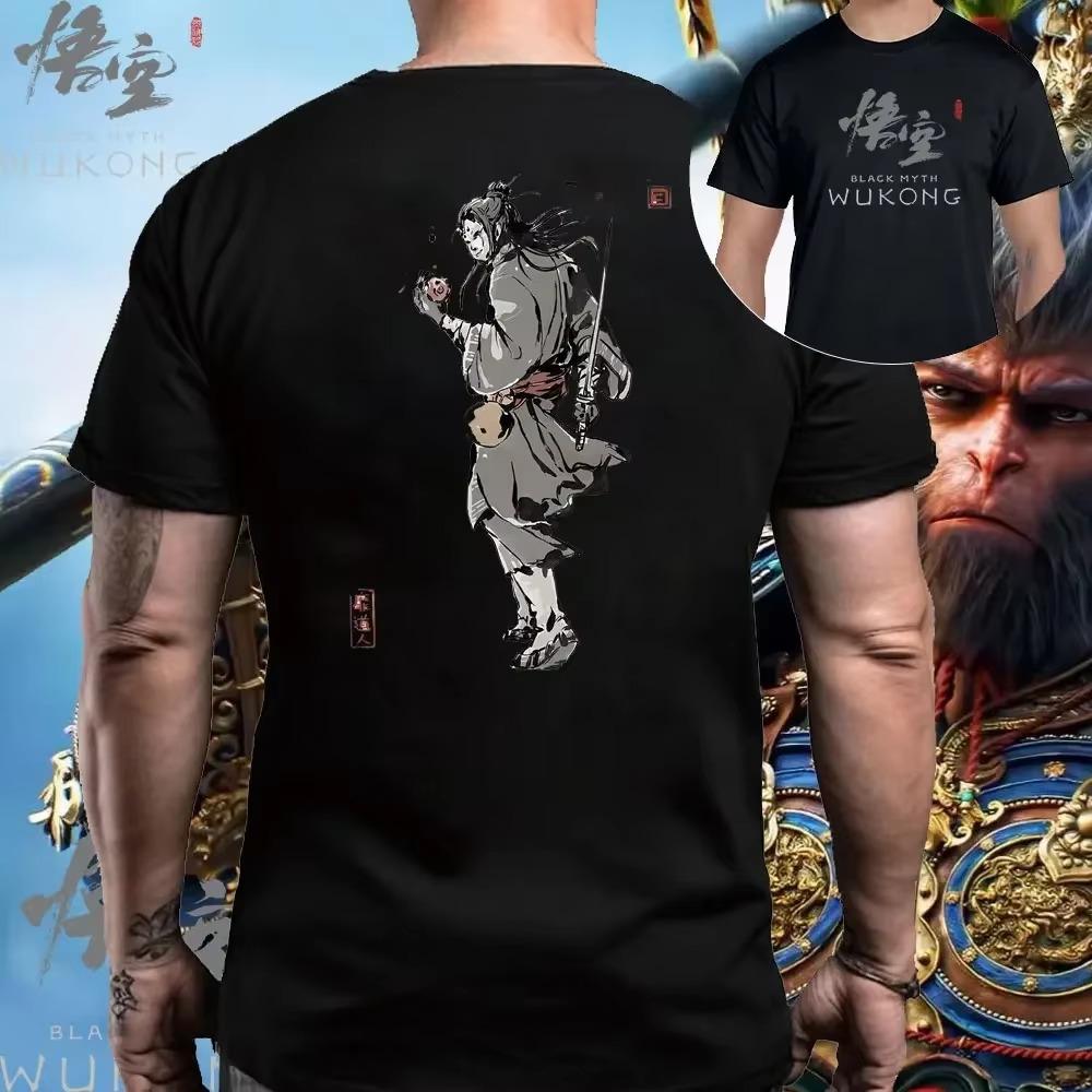 Nowa Gra Black Myth Wukong Nadruk Graficzny Wysokiej Jakości Koszulka Wukong Gra Obraz Grupowy Wzór Męska Koszulka z Krótkim Rękawem