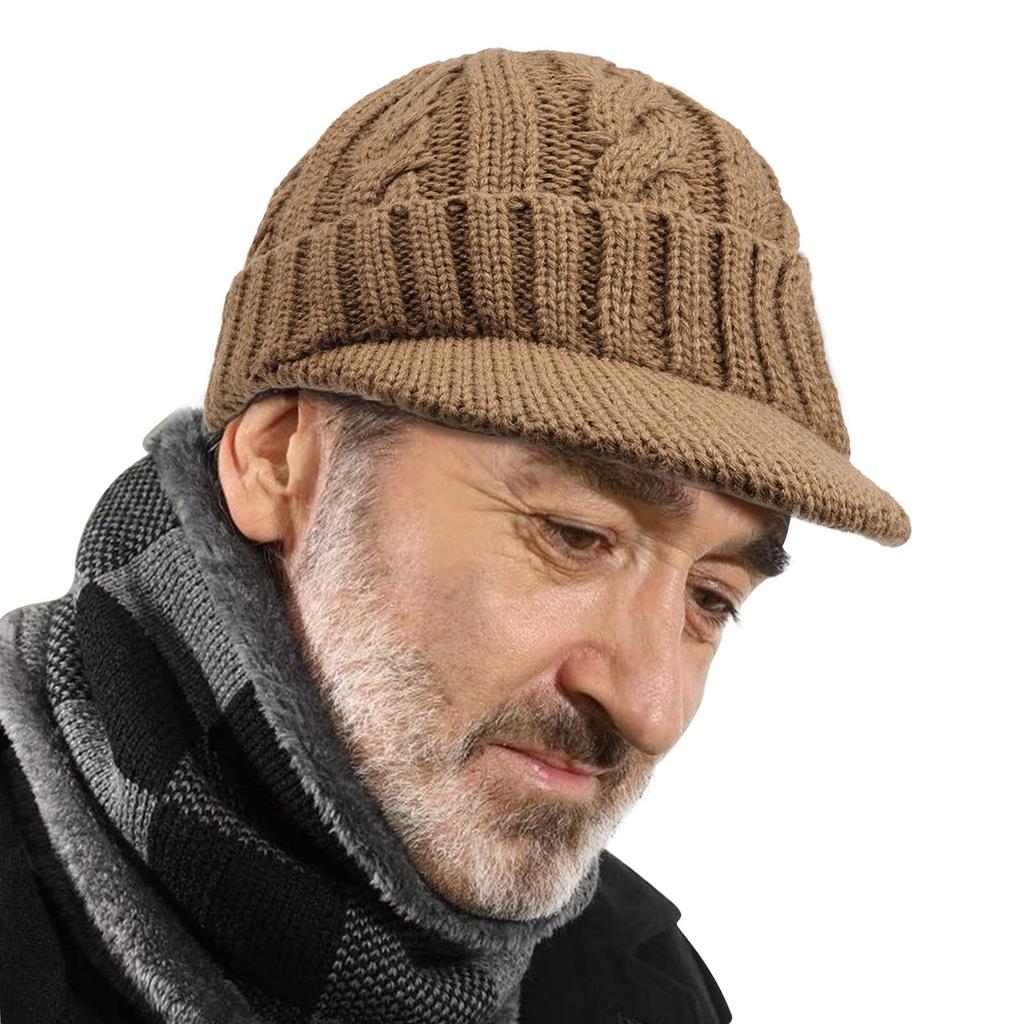Croogo Knitted Newsboy Winter for Men and Knitted with Cold Slimming Plus Watch UV Perfect for and More Hat, Brim, Women, Wool, Thick, Warm,