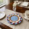 Knitted Insulation Mat Heat Resistant Trivet Mats Cream Cake Crochet Coaster  Office