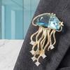 Rhinestone Jellyfish Crystal Lapel Pins Zinc Zinc Alloy Jewelry Accessories Beach Style Badge Pin  Gifts
