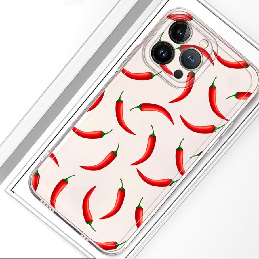 Fruit Chili Soft Phone Cover Case for iPhone 17 Pro Max 12 Mini 15 XS Max 13 Pro 16 7 8 Air 14 Plus XR 11