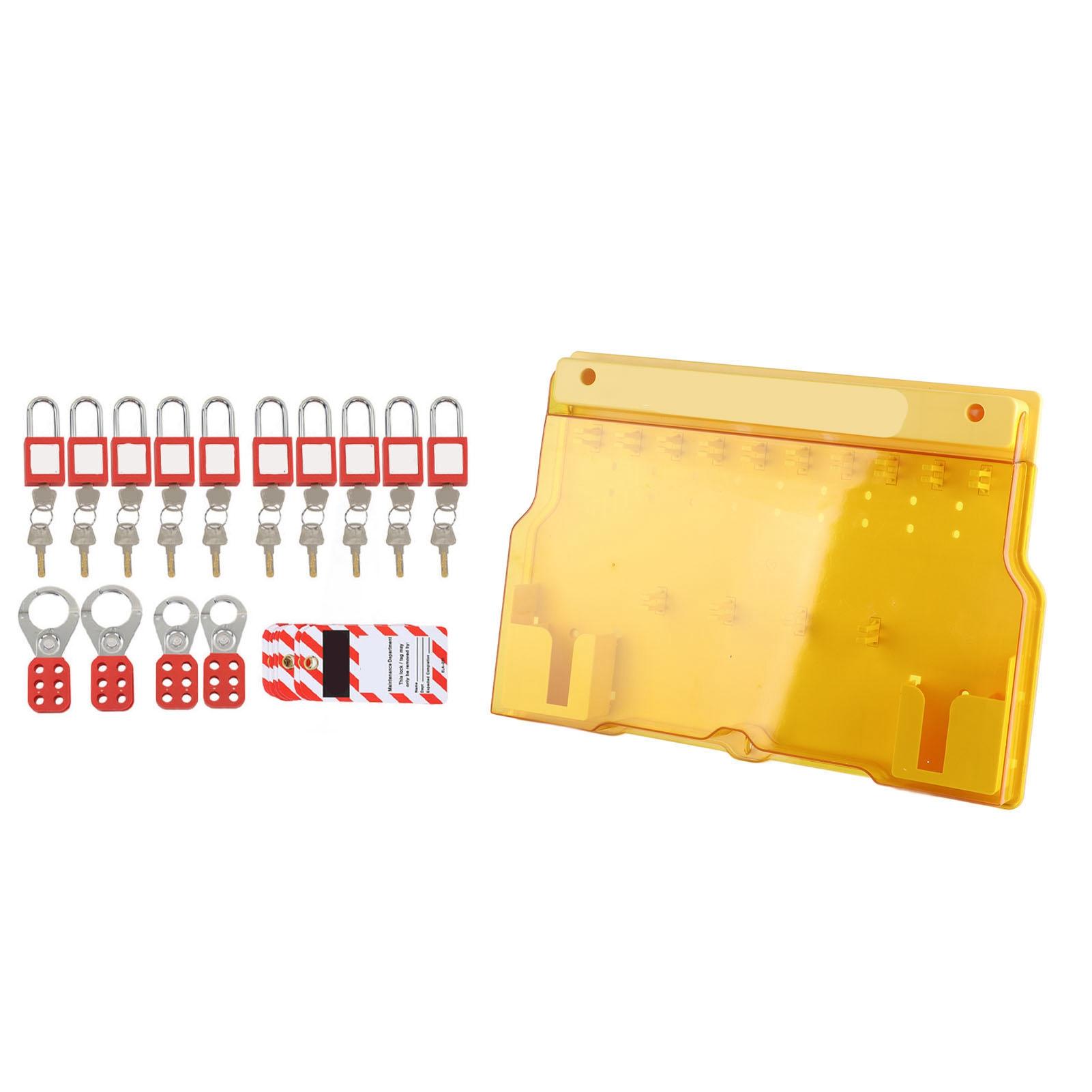 

Lockout Tagout Station 10 Padlock 20 Key 10 Tag 4 Buckle Lockout Station with Cover