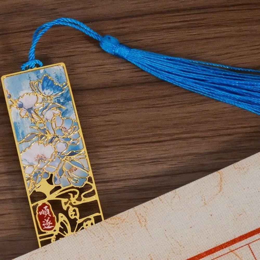 Tassel Pendant Reading Book Clip Pendant Decorative Oil Painting Bookmarks  Student Gift