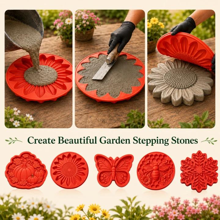 Reusable Stepping for DIY Garden Concrete Paver Molds