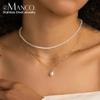 EMANCO Fashion Layered Chain Necklace Gold Color Chain Imitation Pearls Necklace for Women Geometric Female Chokers Necklaces