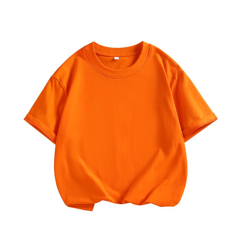 Pure Cotton Kids' T-shirt with Logo - Summer Class Uniform & Parent-Child Wear