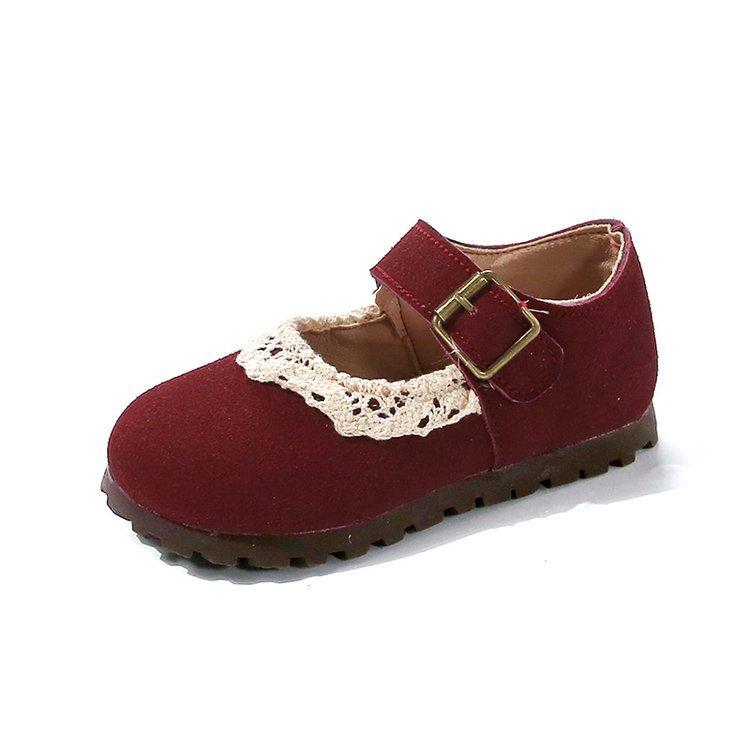 

Girls leather shoes 2025 spring and autumn new lace baby princess soft sole little girl versatile fashion casual leather shoes tide 33 бордовый