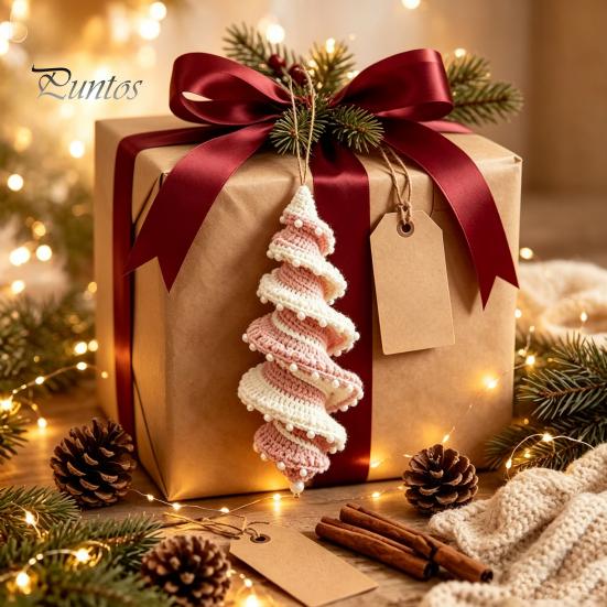 Handmade Gifts for Friends And Family Christmas Ornament Crochet Kit, DIY Spiral Tree Starter Xmas Easy Craft Kits Adults Kit Holiday Home Decoration,