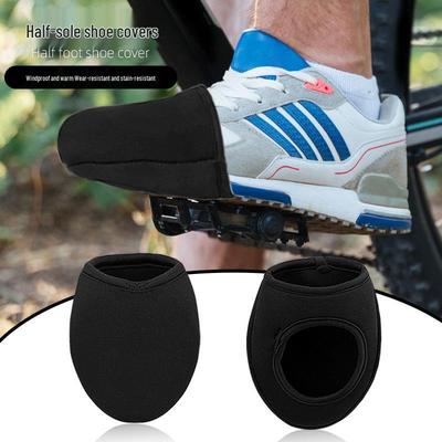 Windproof Cycling Half-Palm Shoe Covers for Mountain and Road Bikes – Soft, Warm, and Self-Locking.