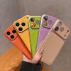 Original Solid Leather Color Case for iPhone 17 Air 16 15 14 13 Pro Max Matte Shockproof Hybrid PC Large Camera Window Cover